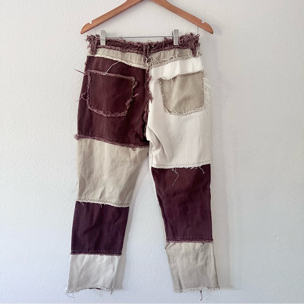 Jaded London Brown Patchwork Denim Boyfriend Jeans Sz 30 - Picture 7 of 8
